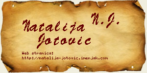Natalija Jotović vizit kartica